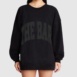 The Bar Varsity Black Crewneck Sweatshirt Size M